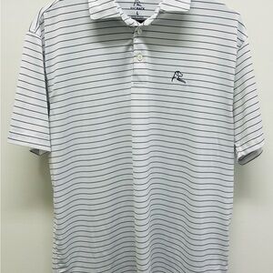 Rhoback Men's Polo Shirt - White with Black Stripes